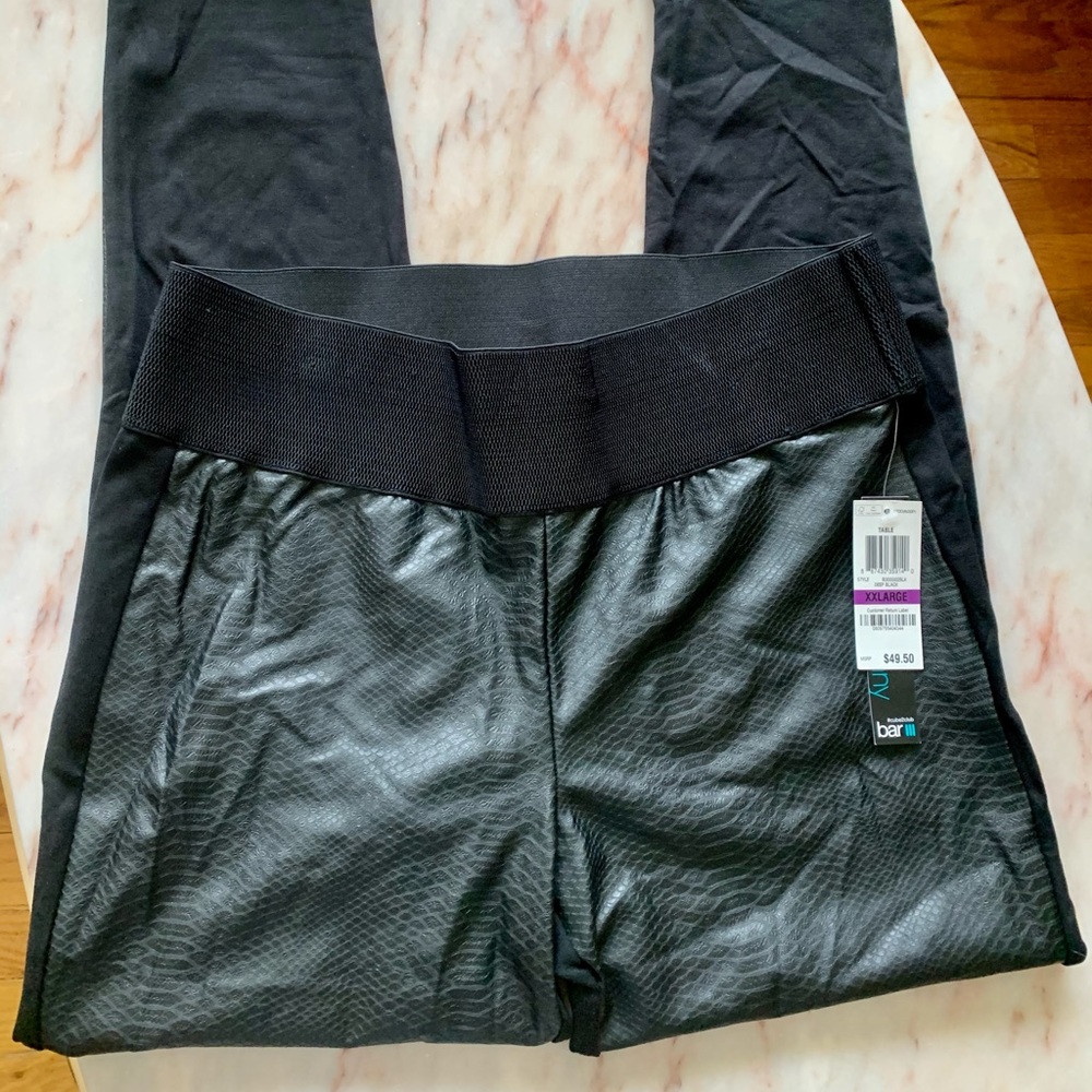 Bar III_(NWT) Faux Leather Black Pants_ Size XXL